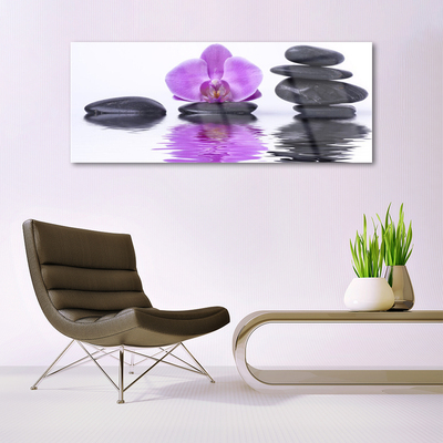 Pintura em vidro Espelho de flor reflexo de água