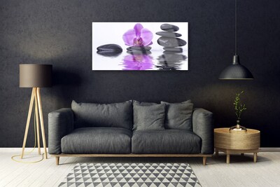 Pintura em vidro Espelho de flor reflexo de água