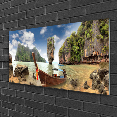 Pintura em vidro Paisagem de Boat Rocks
