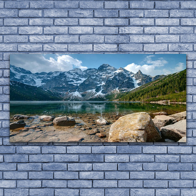 Quadro de vidro Paisagem de lago de montanha
