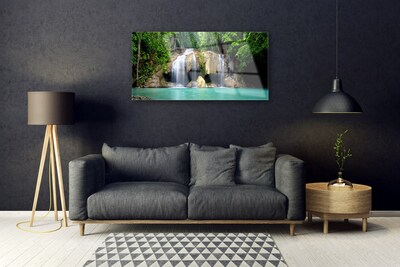 Quadro de vidro Cachoeira Árvore Natureza