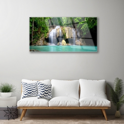 Quadro de vidro Cachoeira Árvore Natureza