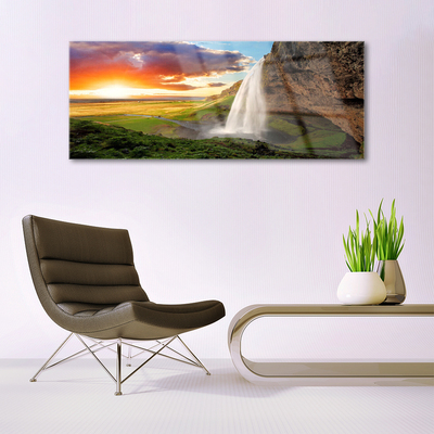 Quadro de vidro Natureza da Cachoeira da Montanha