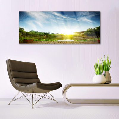 Pintura em vidro Paisagem do lago