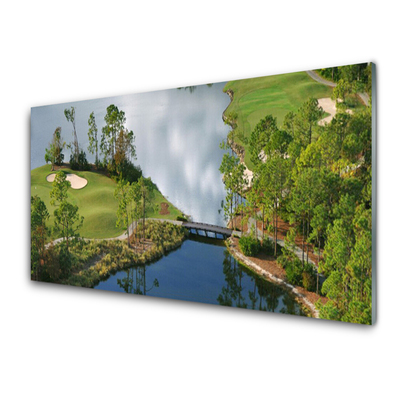 Pintura em vidro Lago Natura