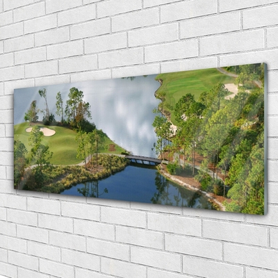 Pintura em vidro Lago Natura