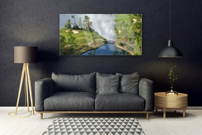 Pintura em vidro Lago Natura
