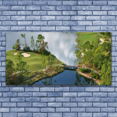 Pintura em vidro Lago Natura