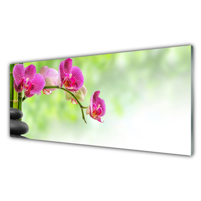 Quadro de vidro Flor Natureza Bambu