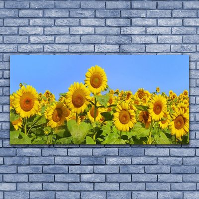 Pintura em vidro Planta de flor de girassol