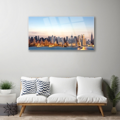 Pintura em vidro Casas da Cidade