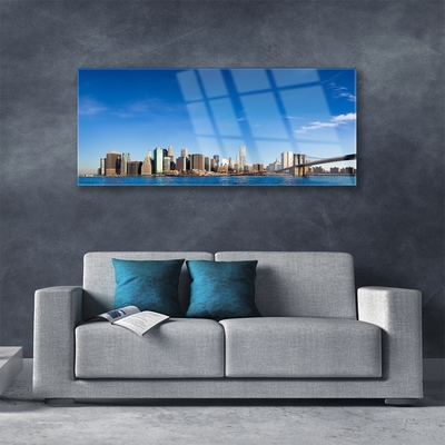 Pintura em vidro Casas da Ponte da Cidade