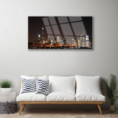 Pintura em vidro Casas da Cidade