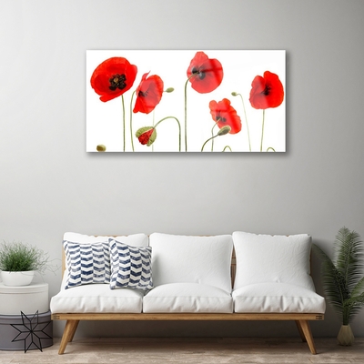 Pintura em vidro Papoulas Plantam Natureza