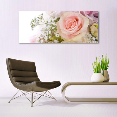 Pintura em vidro Planta de flores rosas