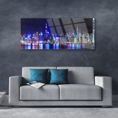 Pintura em vidro Casas da Cidade