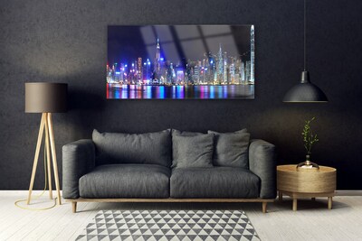 Pintura em vidro Casas da Cidade