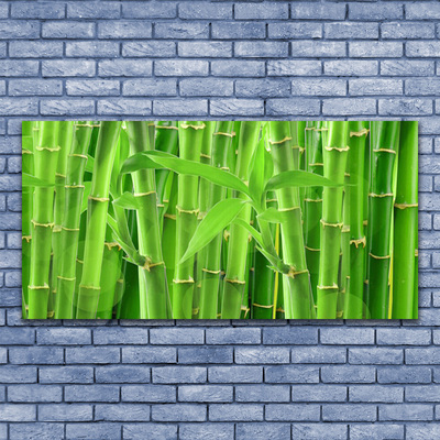 Quadro de vidro Planta de flor de caule de bambu