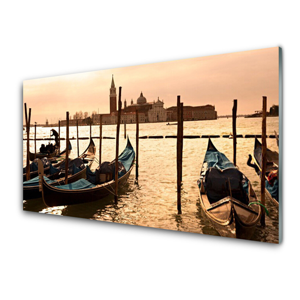 Pintura em vidro Paisagem do mar do barco