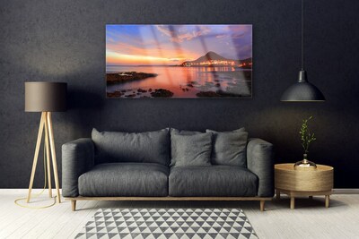 Pintura em vidro Paisagem do Mar de Pedras