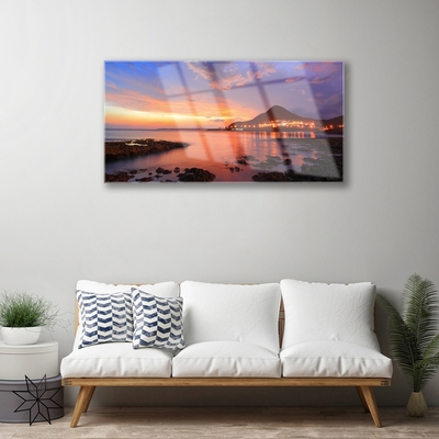 Pintura em vidro Paisagem do Mar de Pedras