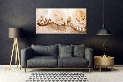 Pintura em vidro Planta de flores rosas