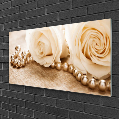 Pintura em vidro Planta de flores rosas