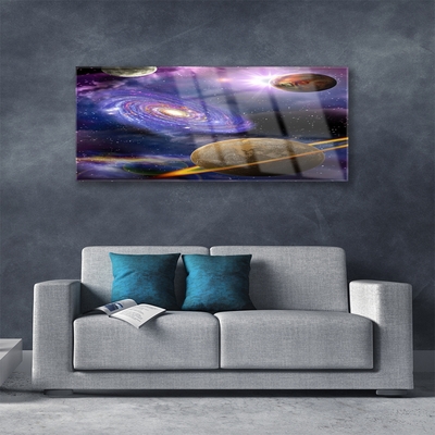 Pintura em vidro Espaço Planetas Universo
