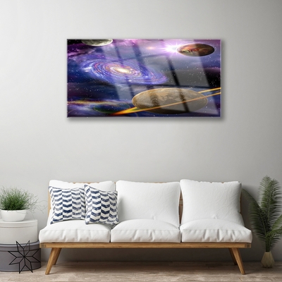 Pintura em vidro Espaço Planetas Universo