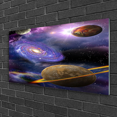 Pintura em vidro Espaço Planetas Universo