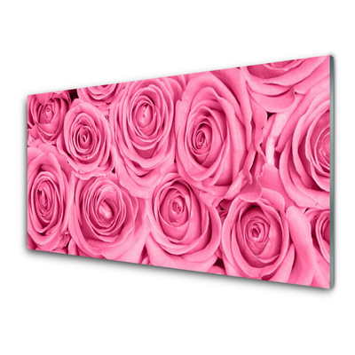 Quadro de vidro Planta de flores rosas