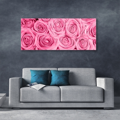 Quadro de vidro Planta de flores rosas