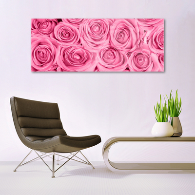 Quadro de vidro Planta de flores rosas