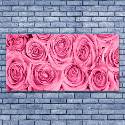 Quadro de vidro Planta de flores rosas