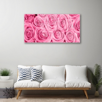 Quadro de vidro Planta de flores rosas