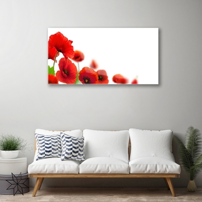 Quadro de vidro Papoulas Vermelhas Natureza