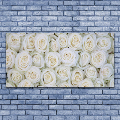 Quadro de vidro Planta de flores rosas