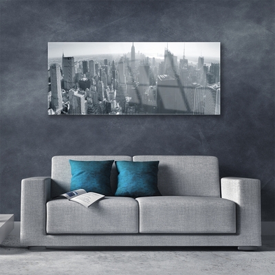 Pintura em vidro Casas da Cidade