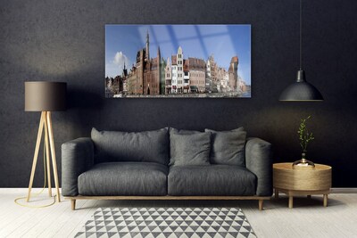 Pintura em vidro Casas da Cidade