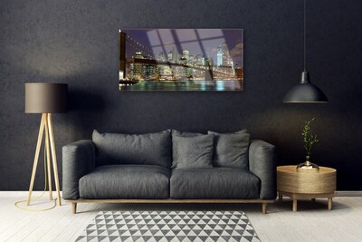 Quadro de vidro Arquitetura da Ponte da Cidade