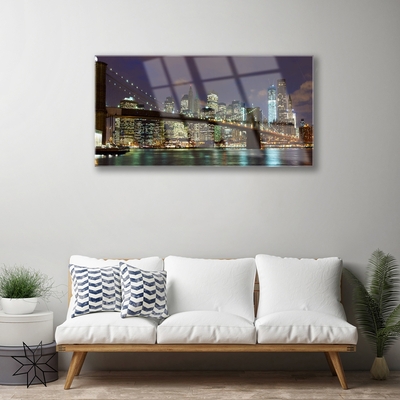 Quadro de vidro Arquitetura da Ponte da Cidade