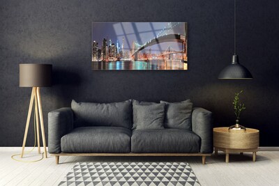 Quadro de vidro Arquitetura da Ponte da Cidade