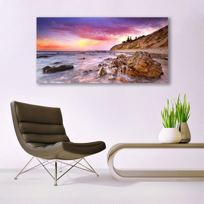 Pintura em vidro Paisagem de Pedras do Mar