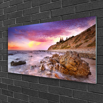 Pintura em vidro Paisagem de Pedras do Mar