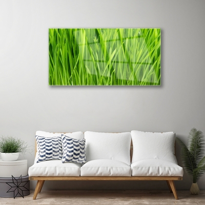 Pintura em vidro Natureza da planta grama