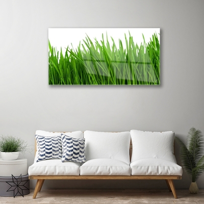 Pintura em vidro Natureza da planta grama