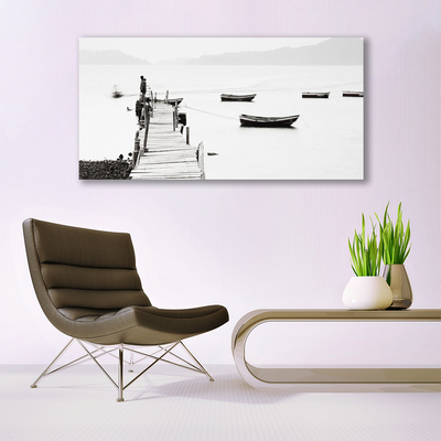 Pintura em vidro Arquitetura de ponte para barcos