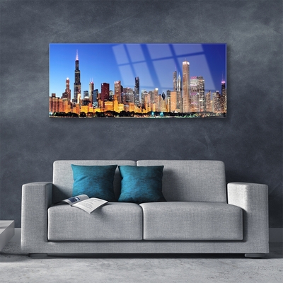 Pintura em vidro Casas da Cidade