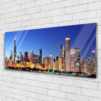 Pintura em vidro Casas da Cidade