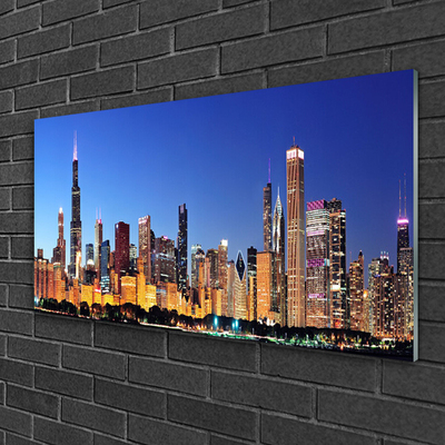 Pintura em vidro Casas da Cidade